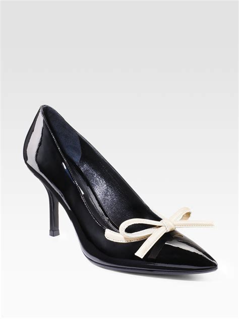 prada burgundy pumps patent leather|Prada silver heels.